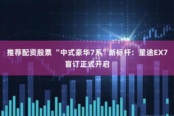 推荐配资股票 “中式豪华7系”新标杆：星途EX7盲订正式开启